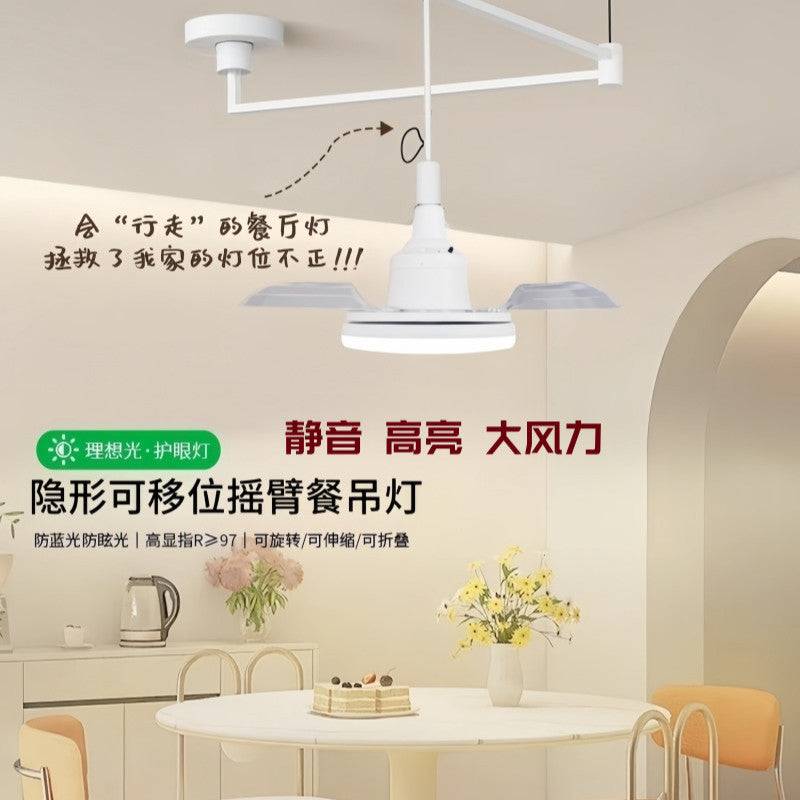 Medieval Fan Rocker Arm Restaurant Chandelier French Cream Displaceable Dining Table Bar Light Japanese Tea Room Dining Room Lighting