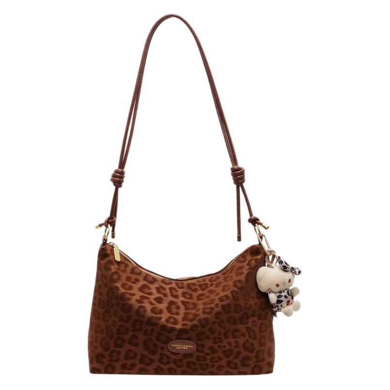 Casual relaxation large-capacity leopard print bag women's 2025 new autumn and winter commuter shoulder bag portable tote bag