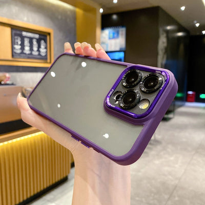 New iphone 16 armor case with eagle eye design, colorful border, transparent protective cover for iphone 14 and 13 pro
