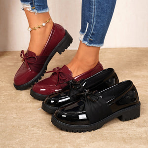 plus size loafers for women summernew arrivalbows mary jane slip-on casualflats small leather shoes