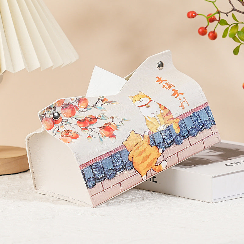 Peace and joy cute pumping carton creative festive tissue box living room bedroom car multi-functional storage box decoration
