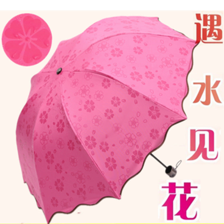 雨伞女晴雨伞防晒加厚黑胶晴雨两用太阳伞折叠三折伞防紫外线批发