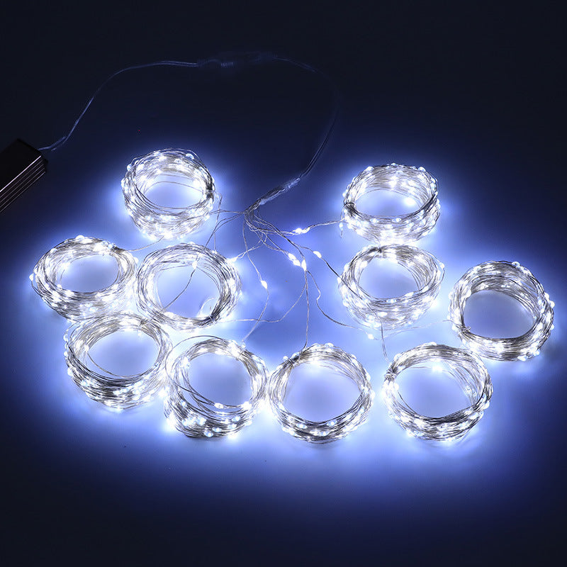 Wedding props rice grain lamp ceiling fishing net lamp LED copper wire lamp marriage proposal wedding arrangement light string multi-purpose lanterns