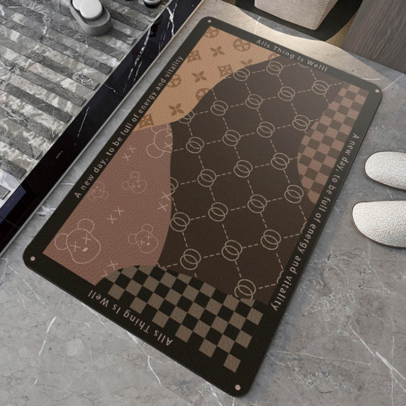 Soft diatom mud bathroom floor mat, quick-drying water absorption, non-slip door mat at the door of household toilet, shower room, toilet carpet