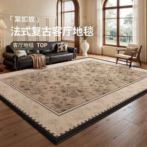 Second-hand style living room carpet, no-wash and wipeable, french retroaccessible luxuryclassy bedroom imitation cashmere thickened tianjin floor mat