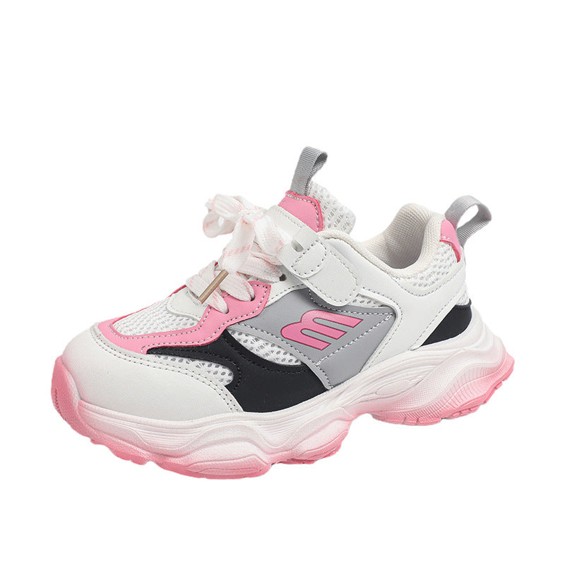 Children's sports shoes Men's and girls' new mesh breathable running shoes Men's and children's lightweight soft-soled autumn casual shoes tide