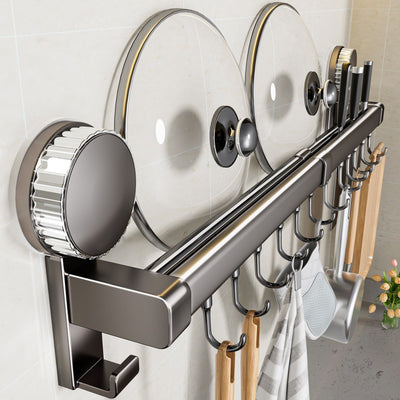 Suction cup kitchen hook punch-free hanging rod knife holder spatula spoon knife multi-functional storage rack wall-mounted storage