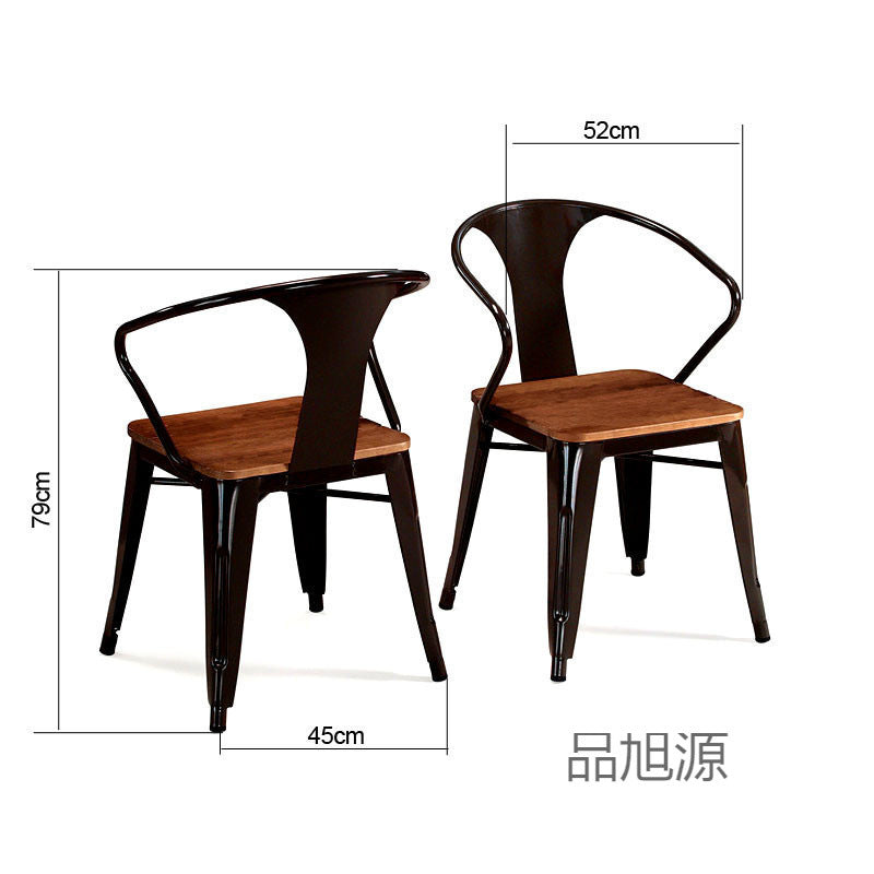 American industrial style wrought iron dining chair outdoor leisure, coffee shop chair milk tea shop backrest