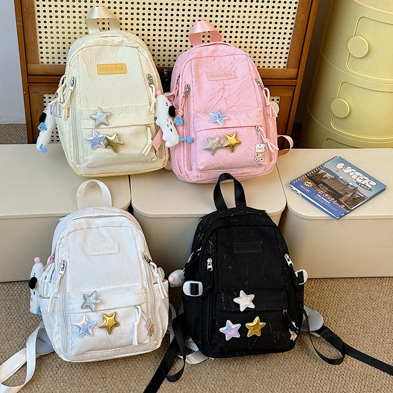 New small schoolbag for girls, simple and versatile for girls, college style, mini backpack, lightweight backpack.
