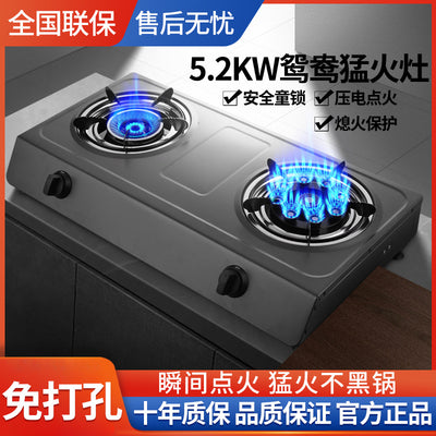 Wholesale gas stove for home double stove desktop gas stove natural gas stove liquefied gas stove large power stainless steel