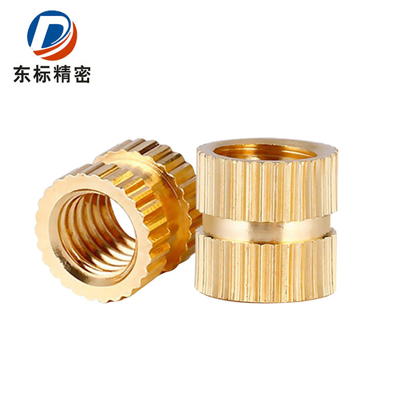 Non-standard custom copper nut copper inlay hot melt injection molded copper nut, twill knurled brass nut M1.0-M8