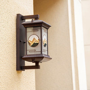 Outdoor wall light waterproof courtyard villa porch pillar lamp balcony aisle new chinese style wall lamp led gate light