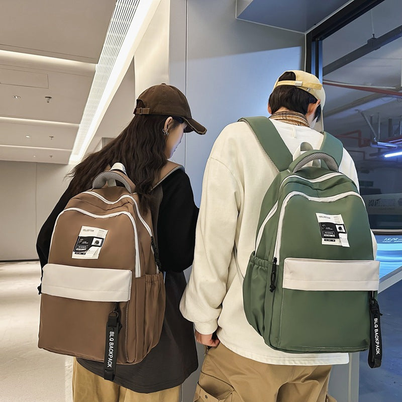 New schoolbag Korean version large-capacity backpack Mori simple high school junior high school students waterproof and wear-resistant flat backpack