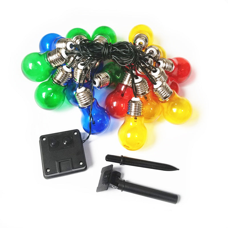 Amazon led solar outdoor bulb string retro bar courtyard decoration eight functions led round ball lights