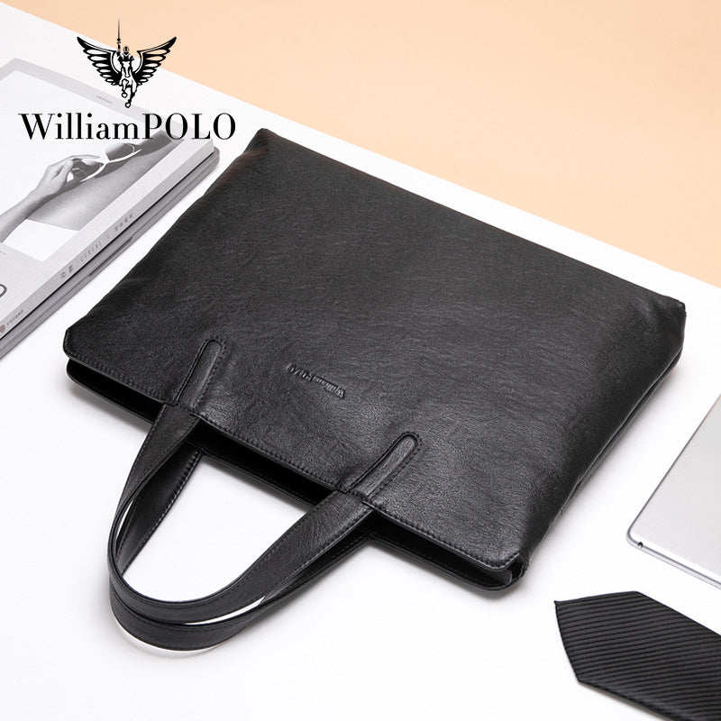 Emperor Paul briefcase men's genuine leather handbag first layer cowhide computer bag shoulder messenger bag wholesale