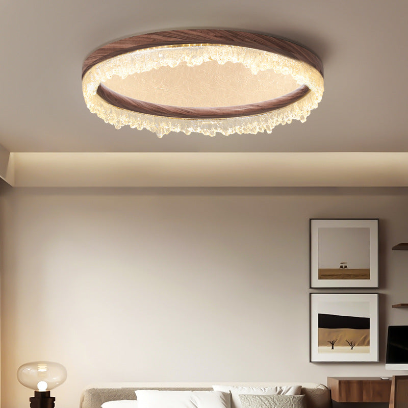 Medieval style bedroom light Ceiling light Cloud mist eye protection Japanese retro wabi sabi walnut pattern restaurant book room lighting