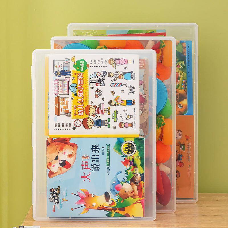 Plastic box with lid Rectangle Lego building block storage Organizing box Children's toys Transparent plastic storage box