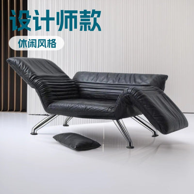 Italian desede leather casual chair, vintage-inspired folding airplane chair, armchair, single chair, sofa chair, recliner