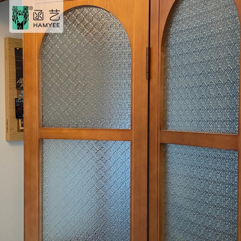 Cross-border  retro begonia flower electrostatic glass sticker PVC glue-free window sticker thickened window grille glass film