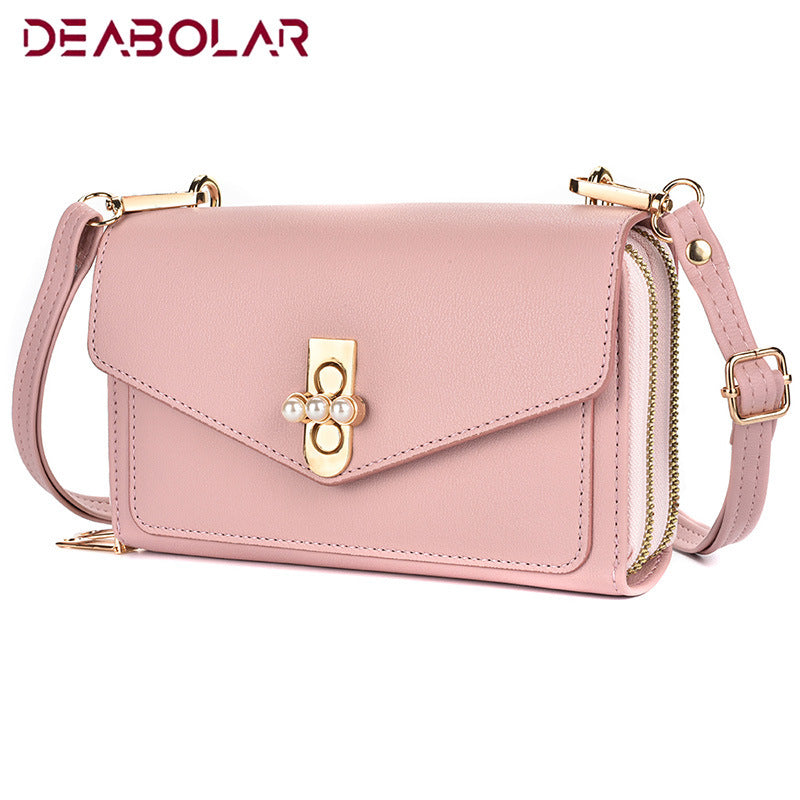Mobile phone bag new mini messenger small bag Japan and Korea fashion shoulder bag messenger bag double zipper wallet women