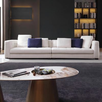 Italian normcore blazer sofa large and small apartment straight row three-seater cotton and linen fabric modern casual living room combination