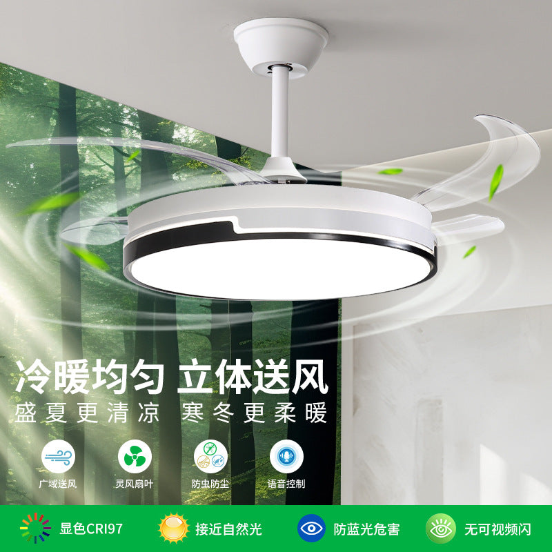 隐形风扇灯2025新款吊扇灯吸顶家用客厅餐厅卧室电扇吊灯E