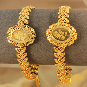 Vietnamese gold classy bracelet retro rose round plate exquisite edging electroplated bracelet round coin chain hand jewelry