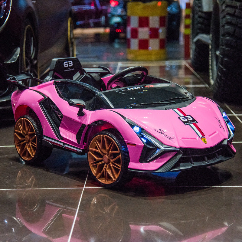 New supercar children's electric car four-wheel car double drive baby remote control car double electric sports car