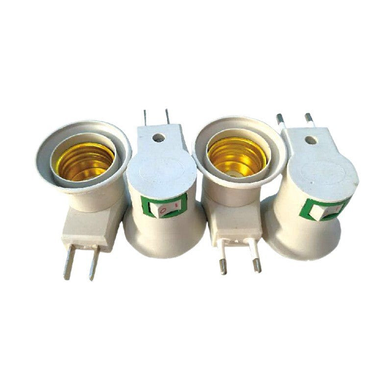 With switch plug-in wall screw conversion lamp holder manufacturer E27 flat mobile LED lamp holder, round plug specification plug