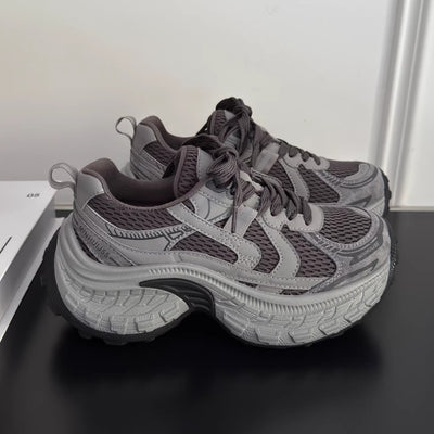 Chunky platform sneakers for women - 2026 spring new arrival: height increasing, slimming, versatile casual athletic shoes, retro hot-selling women's footwear
