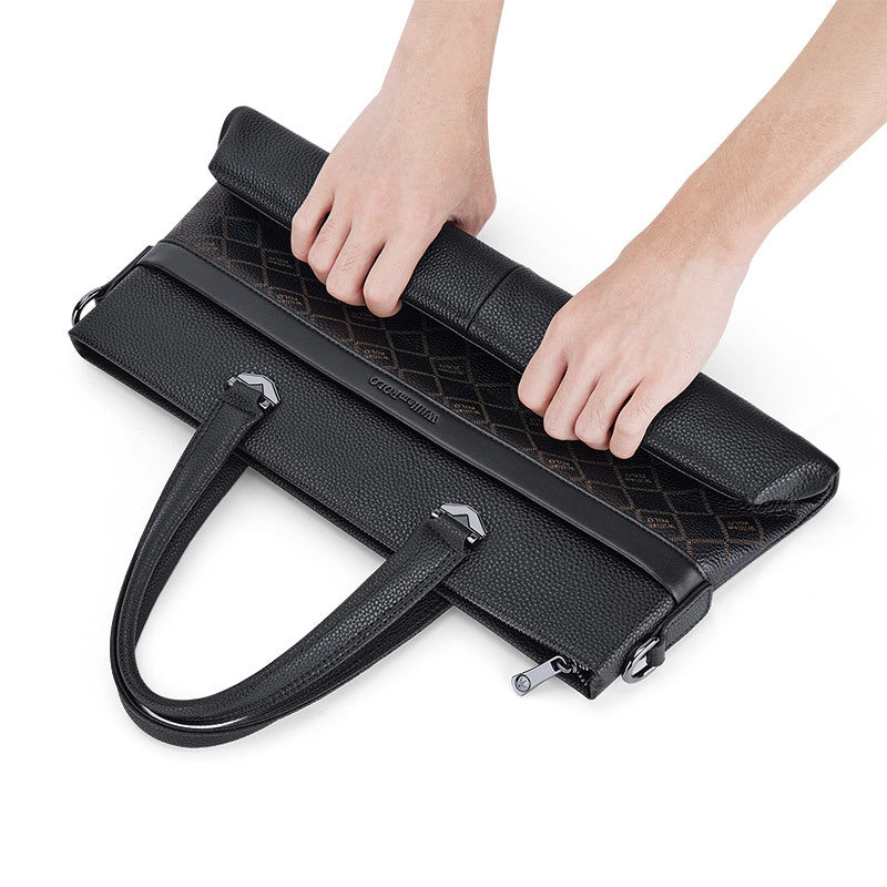 Emperor Paul briefcase men's leather men's bag shoulder messenger bag new large-capacity business handbag