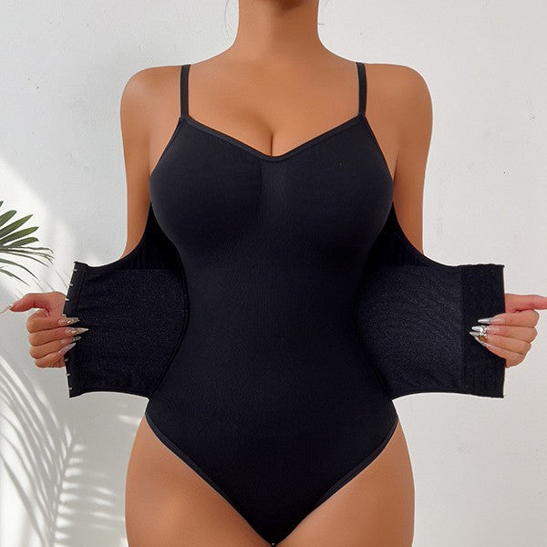 Spot supply  hot-selling European and American enhanced version of plastic waist double-layer belly buckle open-gear one-piece shapewear