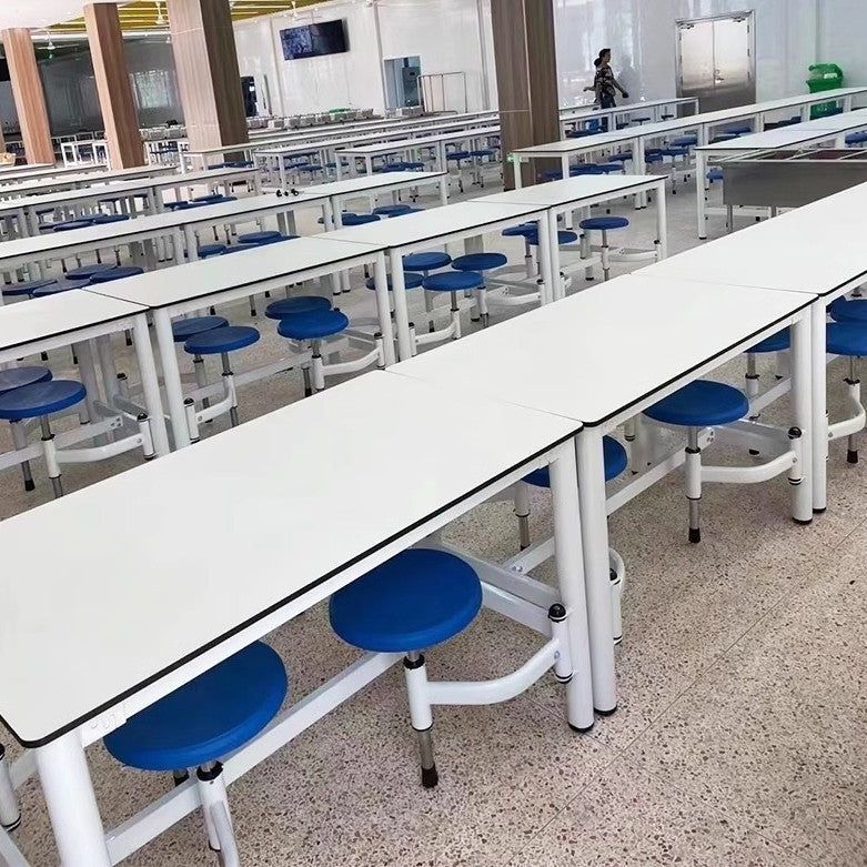 Canteen dining table conjoined combination school students 6 people 4 people factory staff dining room hanging stool company dining room dining table and chairs