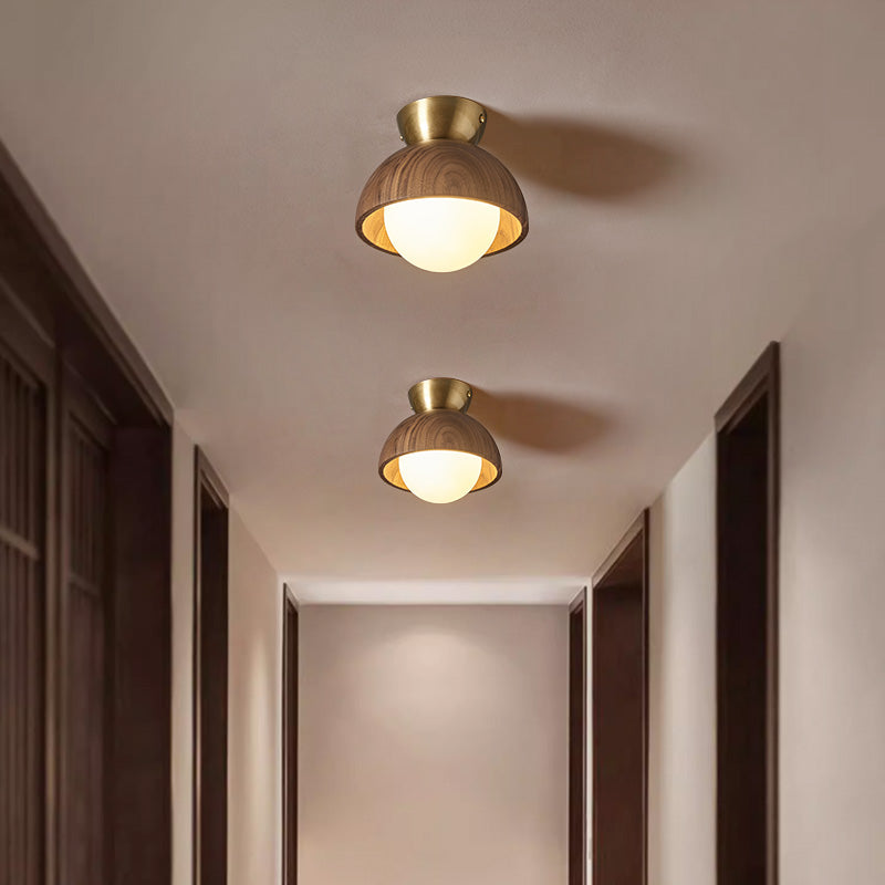 Zhongshan Lighting Aisle Light Entrance Light Balcony Ceiling Light Walnut Personality Homestay New Chinese Lighting