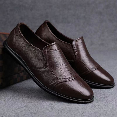 2024 new versatile men's leather shoes - soft sole business casual loafers - perfect for work, security, and dad shoes - wholesale available