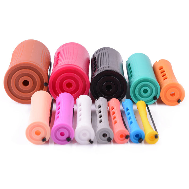 Cross-border hair root fluffy long covered curling iron plastic American perm bar rubber rubber band bangs curling bar artifact