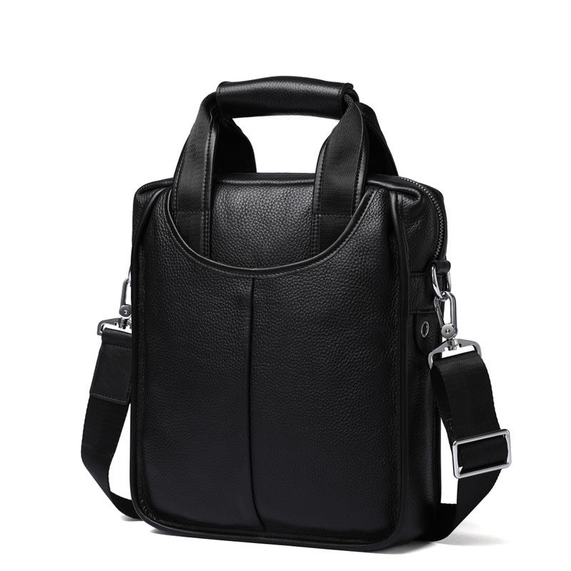 Men's bag, shoulder bag, men's leather bag, business messenger bag, vertical cowhide large-capacity bag, and a gift will be sent on behalf of you.