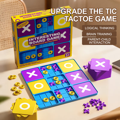 kids educational tic-tac-toe game xo tic-tac-toe board game early education interactive toy nine-square grid desktop board game