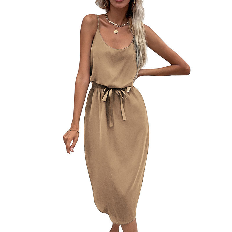 Spring and summer    independent station new fashion women's clothing solid color hip skirt split suspender dress