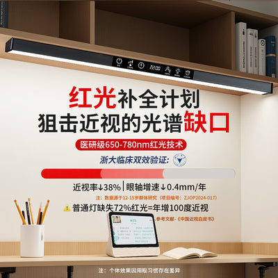 Plug-in aa eye protection desk lamp for learning, full spectrum desk, kids dormitory bedside clock, wall hanging magnetic top