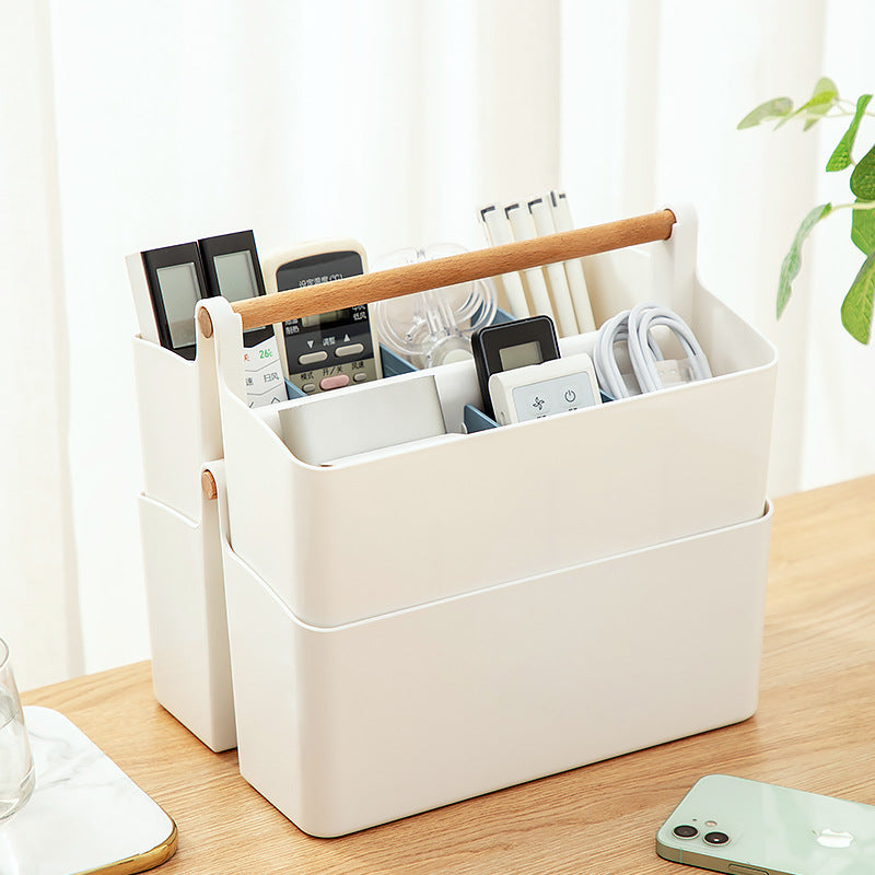Portable cosmetics storage box needle and thread data cable remote control storage box fresh partition desktop storage box
