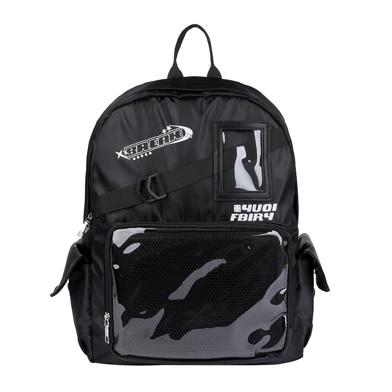 New fashionable Korean version pain bag transparent primary and secondary school student schoolbag men's and women's large-capacity college backpack travel backpack