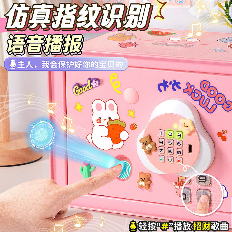 Piggy Bank 2024 New Children's Girls Only Can't Get In Safe Cabinet Boys Large Capacity Password Box Savings
