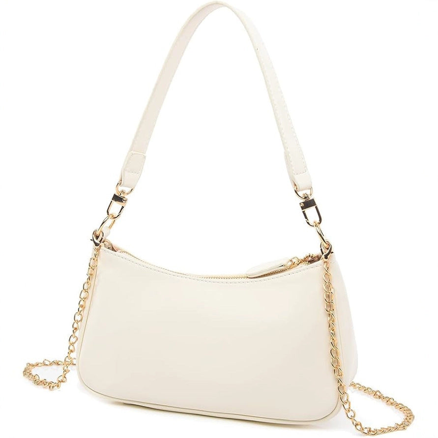 PU women's shoulder bag chain handbag large capacity multi-compartment crossbody commuter cosmetics storage bag