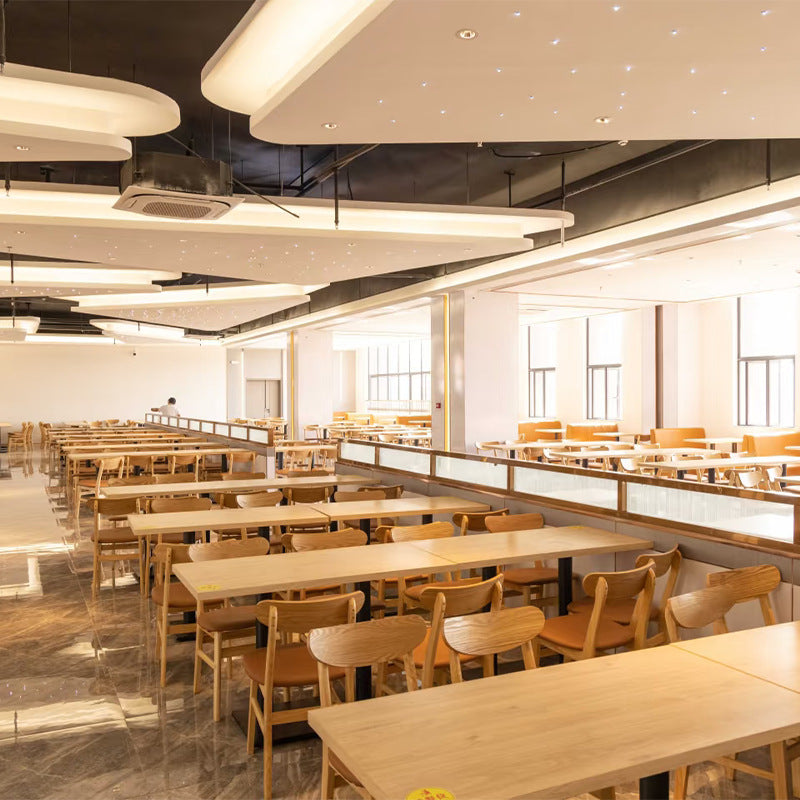 Canteen table and chair combination 4 people 6 people dining table restaurant restaurant factory workers enterprise employees school tables and chairs