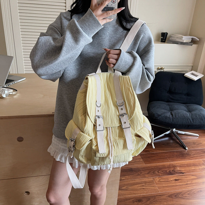 Cross-border backpack women's large-capacity casual versatile lazy style student class schoolbag fashionable lightweight travel backpack