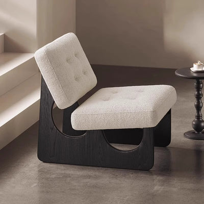 Solid wood single sofa chair - nordic mid-century designer style - living room, balcony, bedroom leisure chair - armless retro mesh