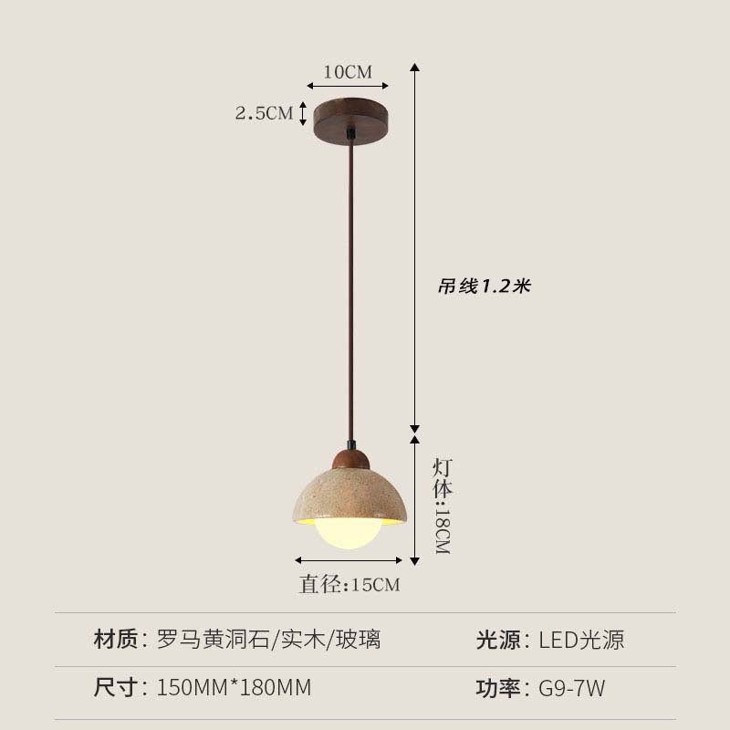 Medieval bedside chandelier hall wabi sandy wind creative cream wind yellow travertine master bedroom restaurant small chandelier lighting