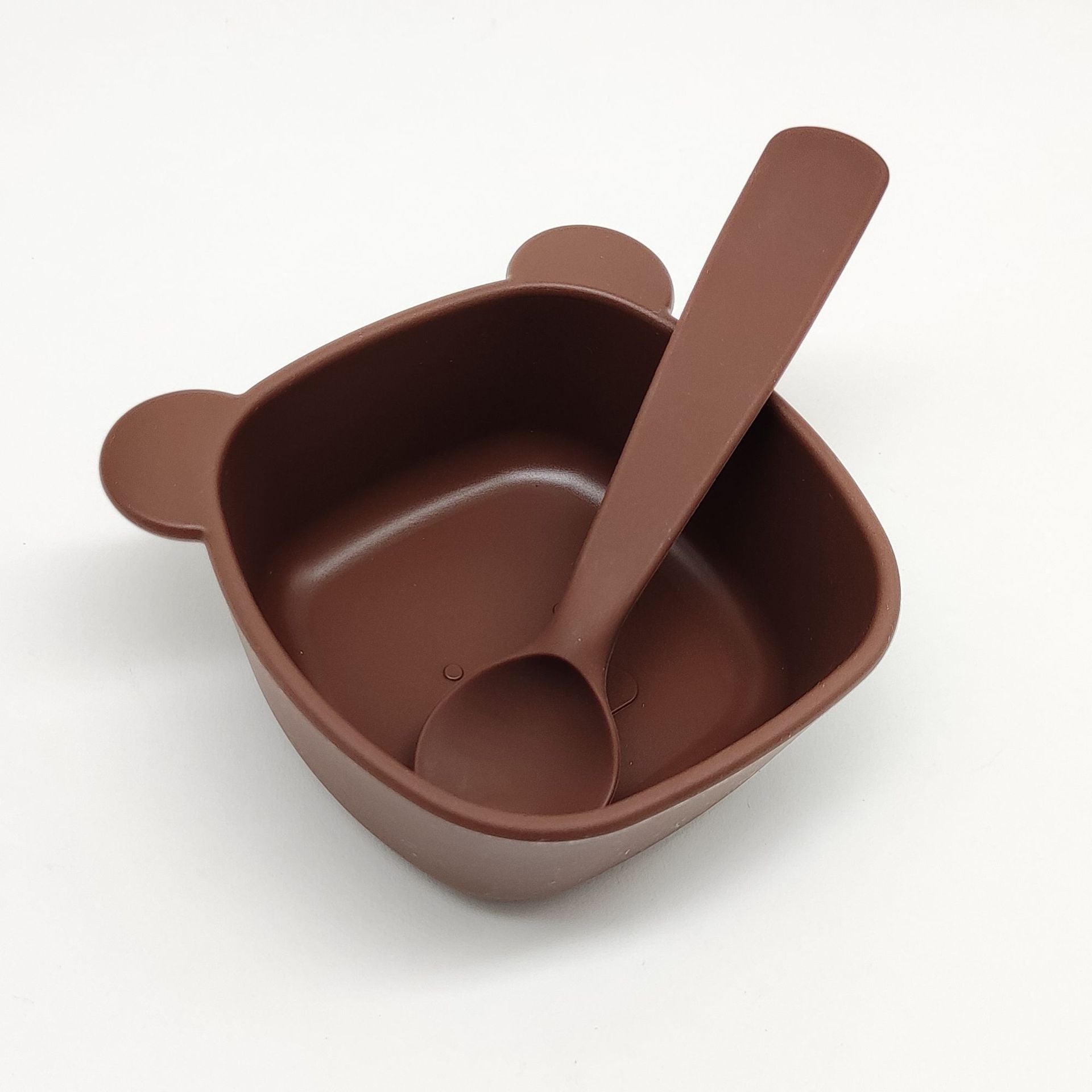 Cross-border food-grade silicone cartoon bowl ins bear silicone tableware, anti-scalding and non-slip silicone bowl tableware set