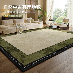 Carpet living room no-wash and wipeable medieval waterproof no-maintenance green floor mat frenchretro carpet bedroom bedside mat